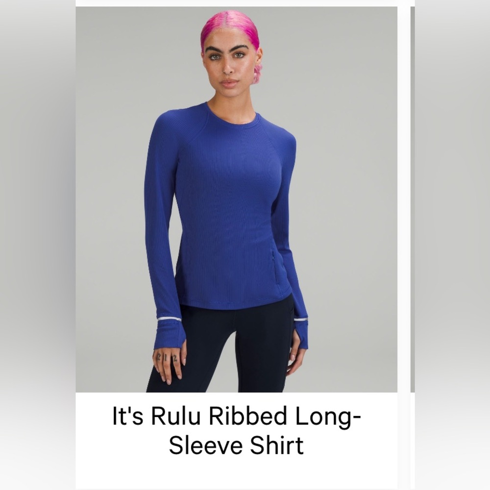 Lululemon Athletica Blue Fitted Long Sleeve Tee